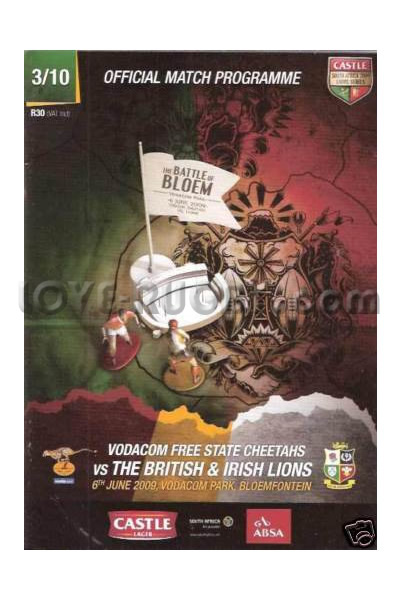 2009 Free State Cheetahs v British and Irish Lions  Rugby Programme